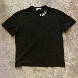 Black Short Sleeve Tee with White Logo